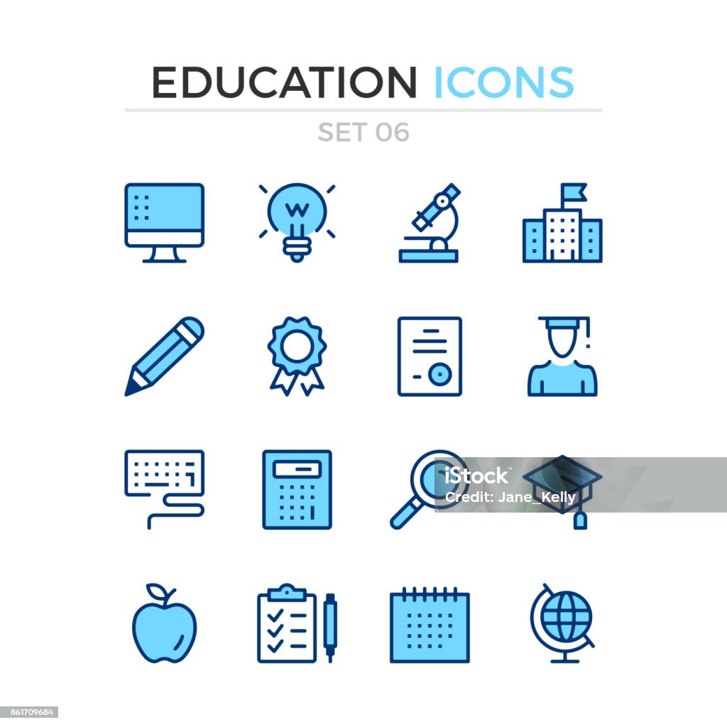 Education icons. Vector line icons set. Premium quality. Simple thin line design. Stroke, linear style. Modern outline symbols, pictograms Education stock vector
