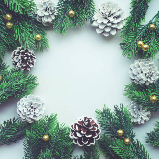 istock Christmas ornament with pine cone,pine branch 861715598
