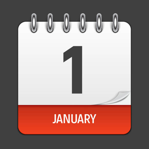 istock January 1 Calendar Daily Icon. Vector Illustration Emblem. Element of Design for Decoration Office Documents and Applications. Logo of Day, Date, Month and Holiday. New Year 861722074