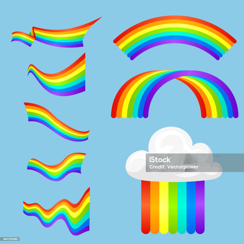 Dải Màu Cầu Vồng Kiểu Khác Nhau Sau Khi Mưa Hiệu Ứng Bầu Trời ...