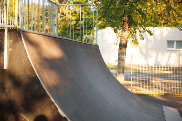 istock Springboard for skaters in the autumn park. Close-up. 861734882