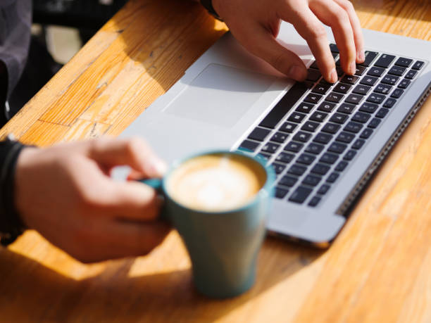 istock Fresh coffee for great ideas. A man working on a laptop. 861735332