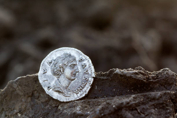 istock Roman silver coins covered in dirt 861735584