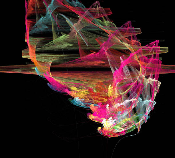 istock image of one Digital Fractal on Black Color 861749166