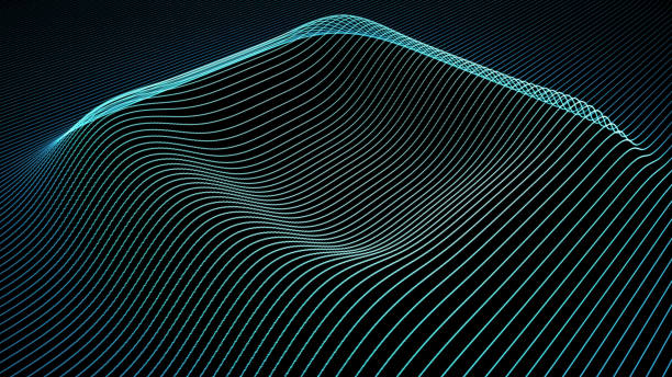 istock Abstract background with wavy color lines. Animation ripples on surface from neon lines. 3d illustration 861749232