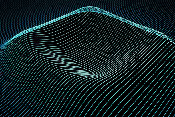 istock Abstract background with wavy color lines. Animation ripples on surface from neon lines. 3d illustration 861749250