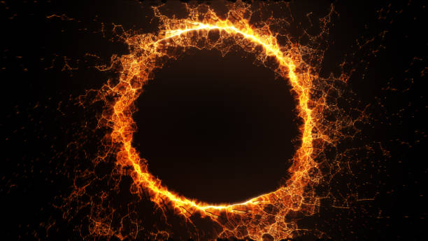 istock Sparks flying in all directions running around in a circle 3d illustration 861749364