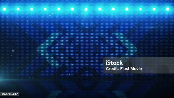 Flickering Light Background With Arrows Abstract Digital Backdrop Technology 3d Rendering Stock Photo - Download Image Now