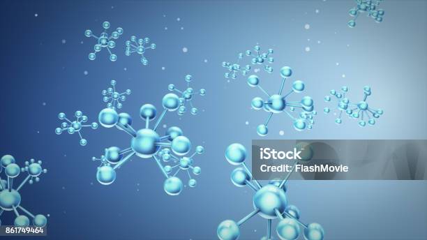 Abstract Atom Or Molecule Structure From Glass And Crystal 3d Illustration Stock Photo - Download Image Now