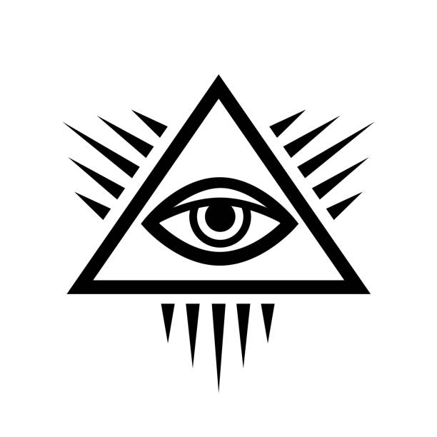 All-Seeing Eye (The Eye of Providence) All-Seeing Eye of God (The Eye of Providence egyptian demons stock illustrations