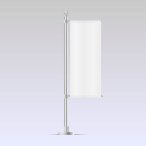 istock Blank banner flag on flagstaff  for your desing. Vector illustration. 861759130
