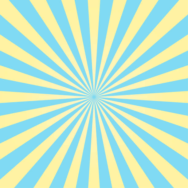 抽象的な光の黄色と青の太陽光線の背景。ベクトル。 - concentric点のイラスト素材／クリップアート素材／マンガ素材／アイコン素材