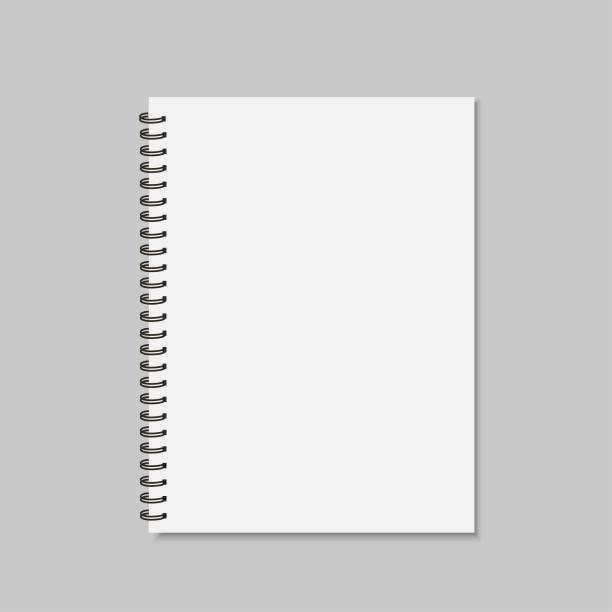 illustrazioni stock, clip art, cartoni animati e icone di tendenza di mockup vuoto realistico del blocco note a spirale. illustrazione vettoriale. - spiral notebook personal organizer writing paper