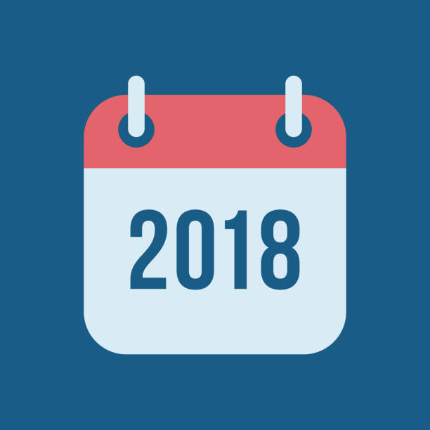 значок вектора календаря 2018 - deadline calendar year personal organizer stock illustrations