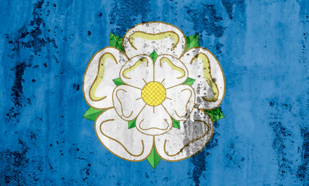 Flag of the County of Yorkshire Flag of Yorkshire, England, UK, on a concrete textured background york yorkshire stock pictures, royalty-free photos & images