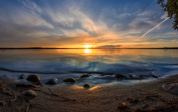 istock Higgins Lake silky water sunset 861776074