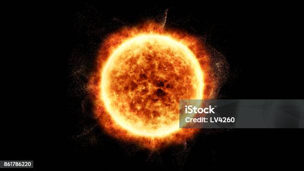 Sun Solar Flare Particles Coronal Mass Ejections Stock Photo - Download Image Now - Solar Flare, Nuclear Fusion, Sun