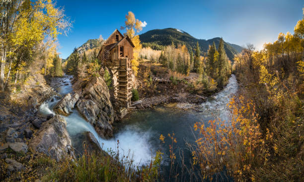 istock Crystal Mill and waterfall in autumn 861788578