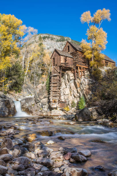 istock Crystal Mill and waterfall in autumn 861788612