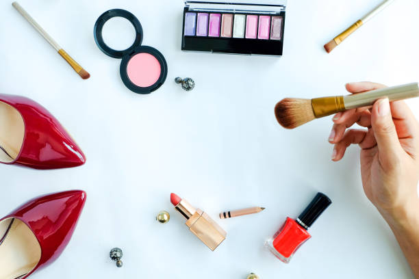 istock Accessories for woman. Stylish cosmetic background. 861788752