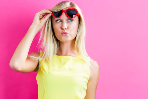 istock Young woman with sunglasses 861791524
