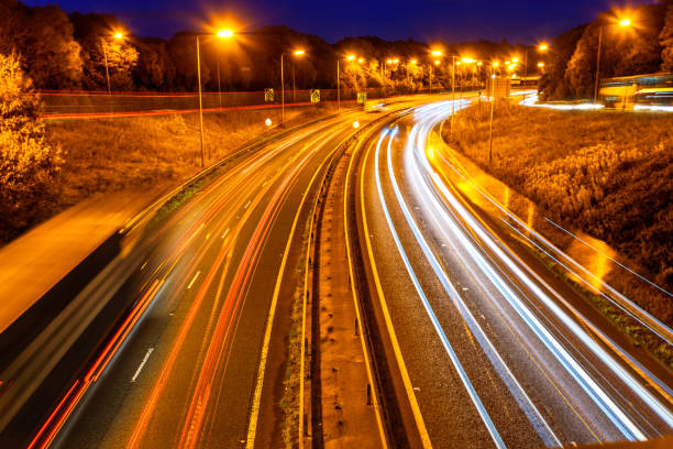 istock Night View of UK Motorway Highway Traffic 861792302
