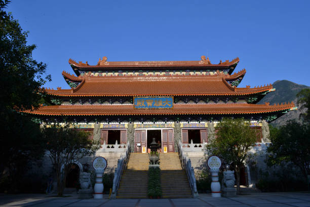 istock A temple or monastery complex around Tian Tan Buddha (The Big Buddha), Hongkong. It's surrounded by trees around 861792716