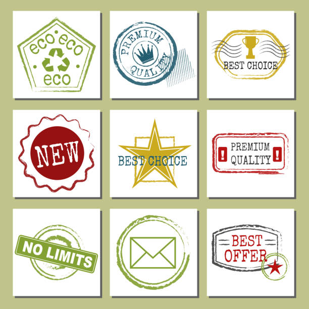 Travel stamps fictitious international airport symbols grunge passport or postage sign cards vector illustration Travel stamps fictitious international airport symbols cards. Grunge passport or postage sign. Departure tourism arrival letter frame destinations holiday mail. immigrants crossing sign stock illustrations