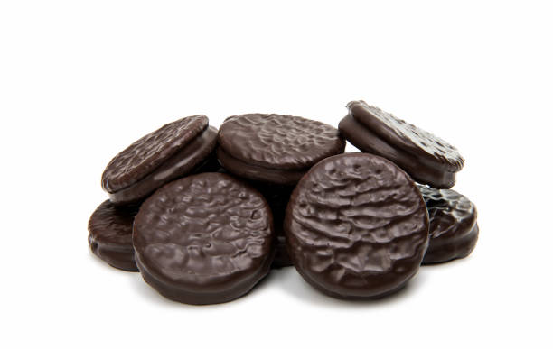 istock Double cookies in chocolate isolated 861816868