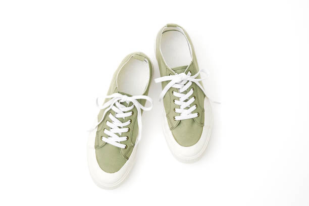 the sneakers on white stock photo