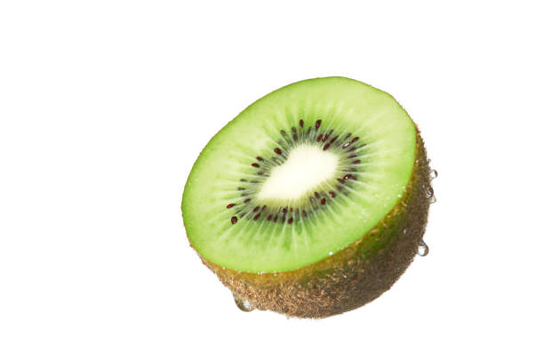 the kiwifruit on white with splash