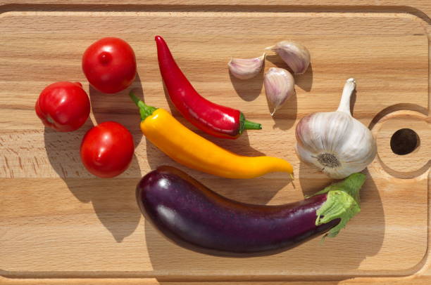 istock Fresh vegetables on wooden Board 861828088