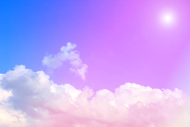 istock Blue sky with white clouds. rain clouds and sunshine on sunny summer or spring day. Color effect. 861833820