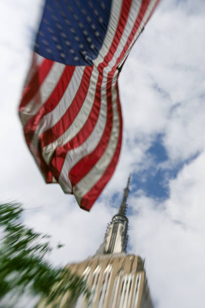 istock View of USA flag and Empire State Building 861840962