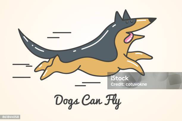 Cute Funny Cartoon German Shepherd Dog Stock Illustration - Download Image  Now - Animal, Beautiful People, Bodyguard - iStock