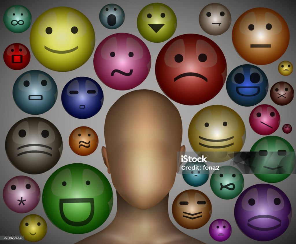 Face Less Expression Mood Concept Faceless Man Think About Face Expression Choose The Right ...