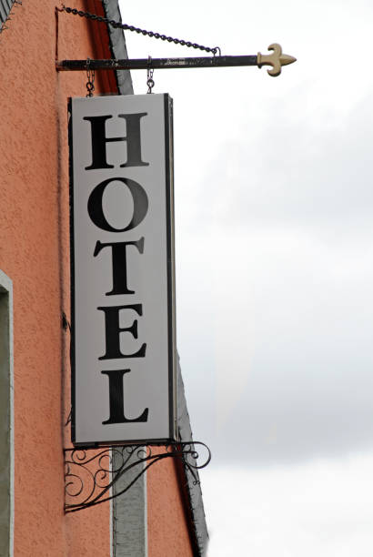 istock Hotel sign on a small boutique hotel 861879856