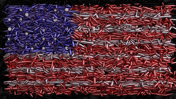 USA Flag formed out of bullets