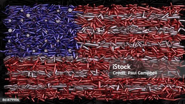 Usa Flag Formed Out Of Bullets Stock Photo - Download Image Now - Gun, USA, Ammunition