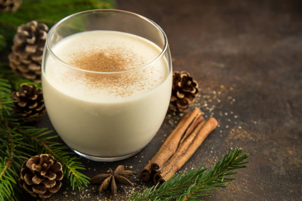 istock Traditional Christmas drink eggnog with grated nutmeg  and cinnamon 861880608
