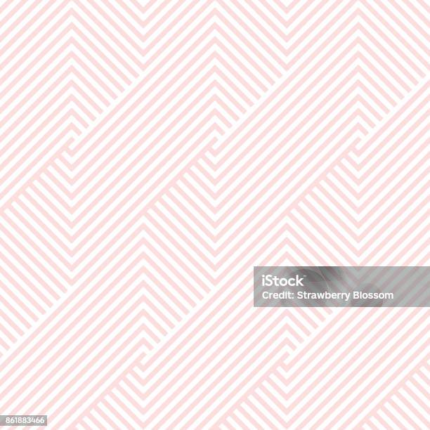 Pattern Stripe Seamless Pink And White Colors Valentine Background Chevron Pattern Stripe Abstract Background Vector Stock Illustration - Download Image Now