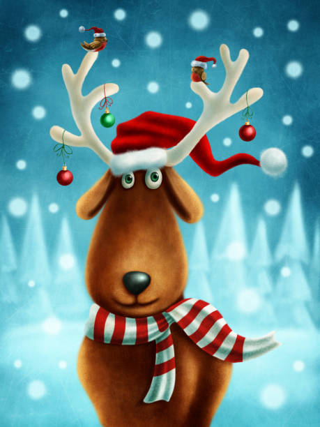 istock Illustration of a little reindeer 861888408