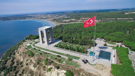 The Canakkale Martyrs' Memorial is a war memorial commemorating the service of about 253,000 Turkish soldiers who participated at the Battle of Gallipoli, which took place from April 1915 to December 1915 during the First World War.