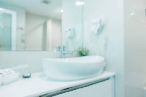 istock Abstract blur and defocused bathroom and toilet interior 861896328