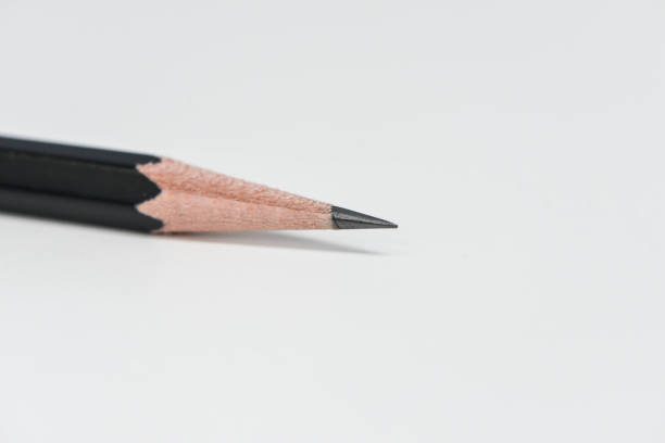 istock Macro of black pencil head on the white table 861897056