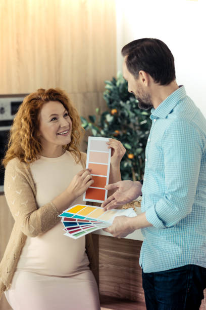 istock Smiling family talking about new flat design 861902702