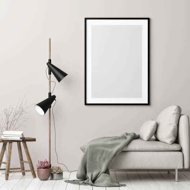 istock Mock up poster, hipster interior background in Nordic style 861904142