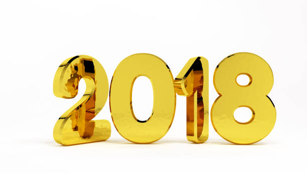 istock White background golden numbers 2018 861906956