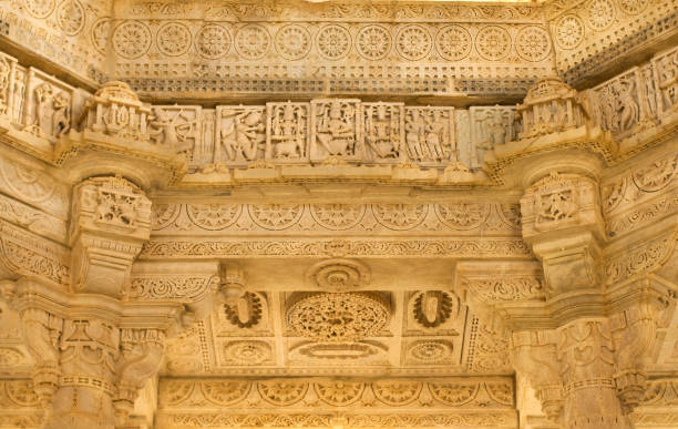 templo ranakpur - india palace indian culture indoors fotografías e imágenes de stock