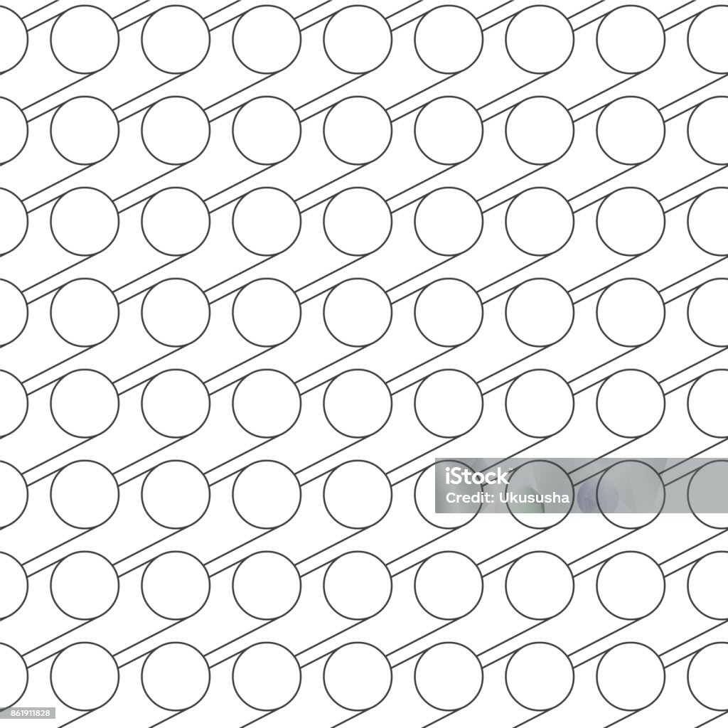 Vector Seamless Pattern Linear Background With Circles Stock ...